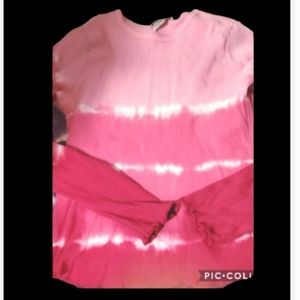 Vintage juniors med tie dyed tee,pink ny-5 stretch ribbed